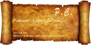 Pakner Cipriána névjegykártya